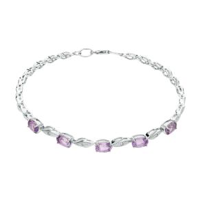 серебряный браслет с аметистом и фианитами SOKOLOV 92050096