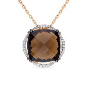 золотая подвеска с раухтопазами и бриллиантами