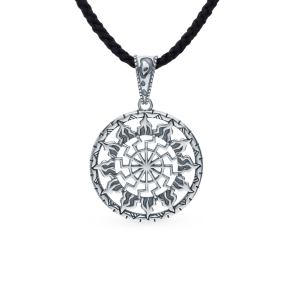 Серебряная подвеска-оберег "Черное Солнце"