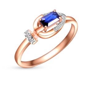 золотое кольцо с сапфирами и бриллиантами