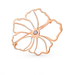 Золотая брошь с бриллиантом