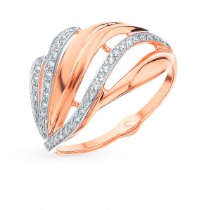 золотое кольцо с фианитами SOKOLOV 018235*