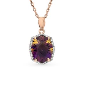 золотая подвеска с фианитами и аметриными ситалами SOKOLOV 731247*