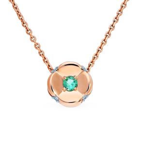 золотая подвеска с изумрудами и бриллиантами