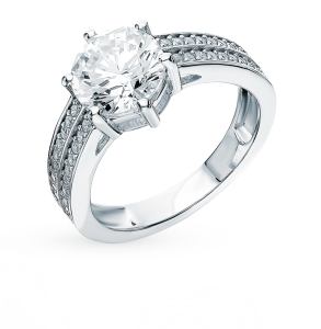 серебряное кольцо с фианитами