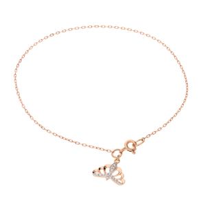 золотой браслет с фианитами