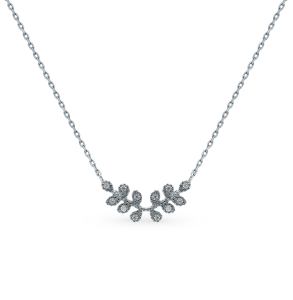 серебряное шейное украшение с фианитами
