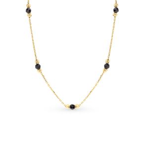 золотое шейное украшение с ониксом