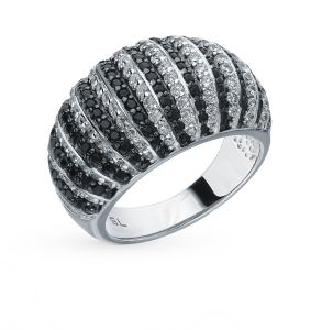 серебряное кольцо с фианитами