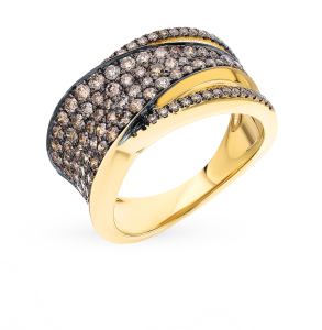 золотое кольцо с бриллиантами