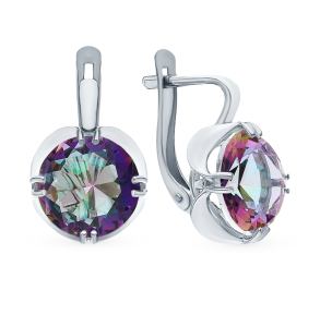 серебряные серьги с кварцем