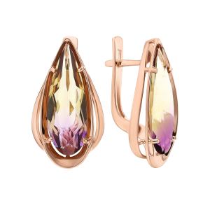 золотые серьги с аметрином