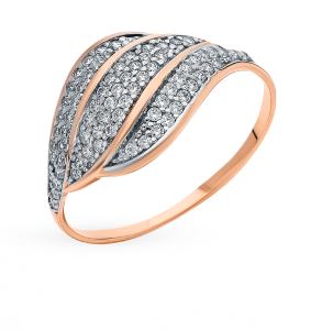 золотое кольцо с фианитами