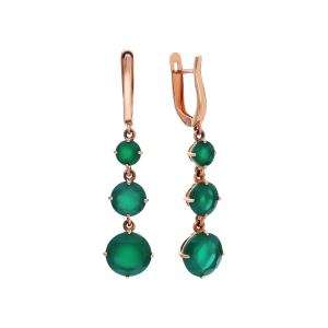 золотые серьги с агатом