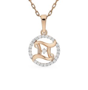 золотая подвеска с фианитами