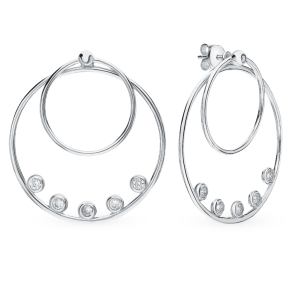 серебряные серьги с фианитами