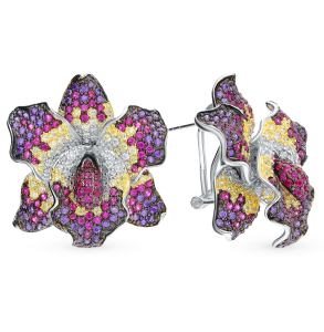 серебряные серьги с фианитами