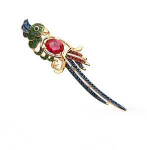 золотая брошь с корундом SOKOLOV 740251*