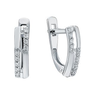 Серебряные серьги с фианитами DINASTIА 000562-2101: белое серебро 925 пробы, фианит — купить в Санкт-Петербурге, фото, артикул 148060 — интернет-магазин SUNLIGHT