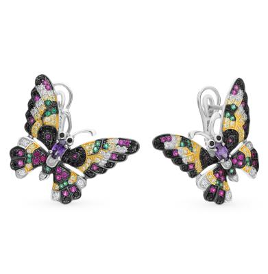 Серебряные серьги с фианитами