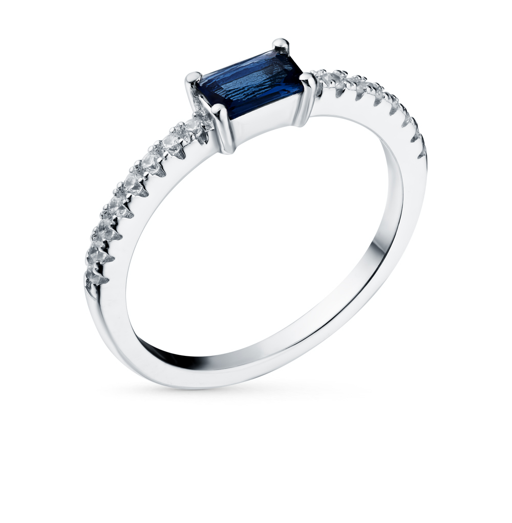 Фото «Серебряное кольцо с фианитами и алпанитом»