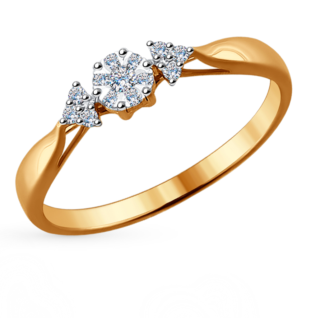 Фото «Золотое кольцо с бриллиантами SOKOLOV 1011481»