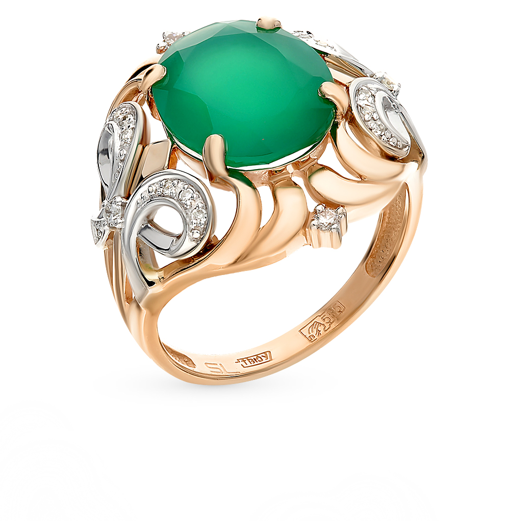 Золотое кольцо с ониксом и бриллиантами в Санкт-Петербурге