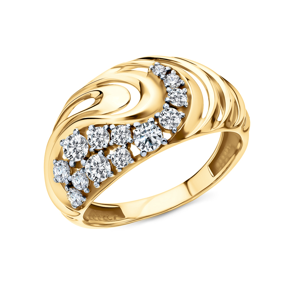 Золотое кольцо с фианитами в Новосибирске