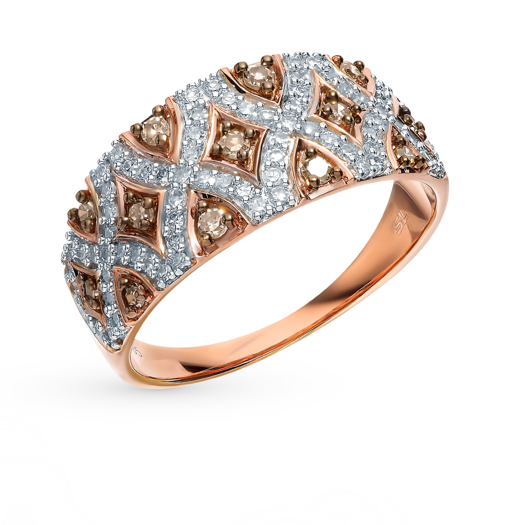 Золотое кольцо с коньячными бриллиантами в Нижнем Новгороде