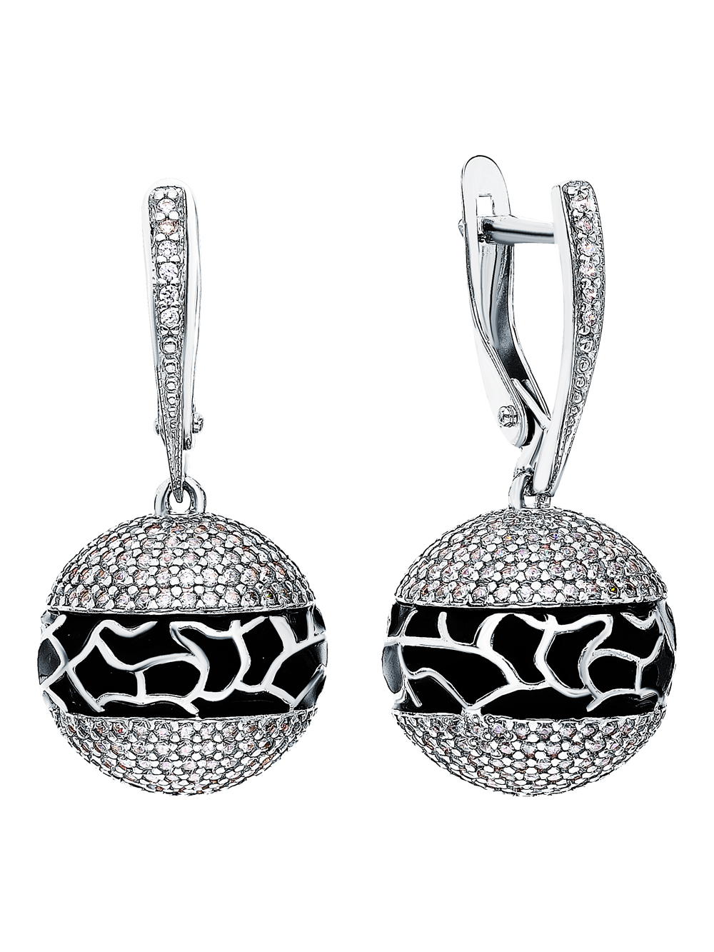 Серебряные серьги с эмалью и кубическим цирконием в Самаре
