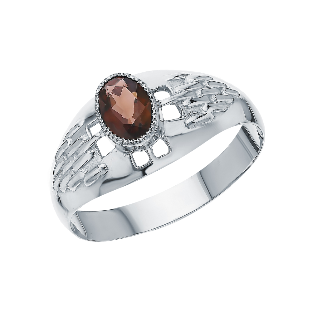 Серебряное кольцо с кварцами дымчатыми в Екатеринбурге