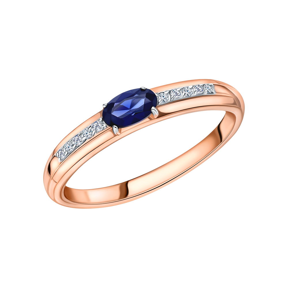 Фото «Золотое кольцо с сапфирами и бриллиантами»