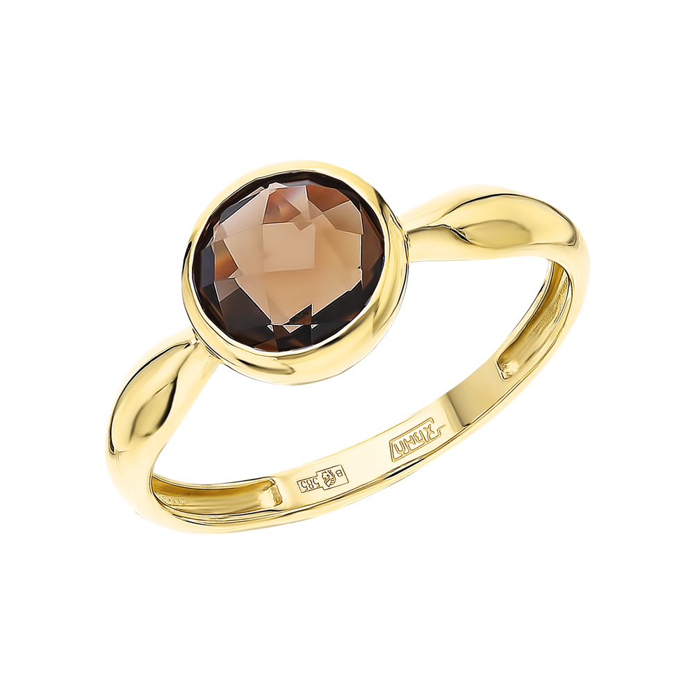 Золотое кольцо с кварцем дымчатым в Краснодаре