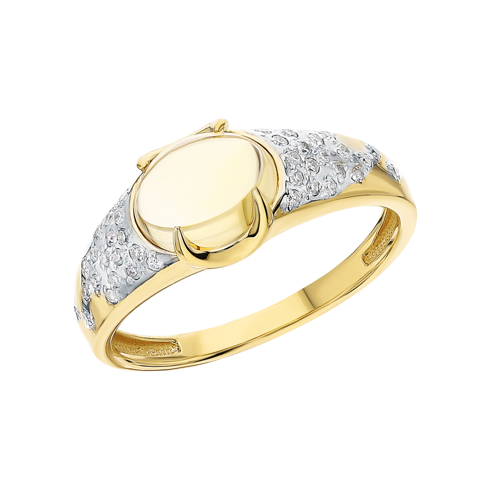Золотое кольцо с цитринами и бриллиантами в Краснодаре