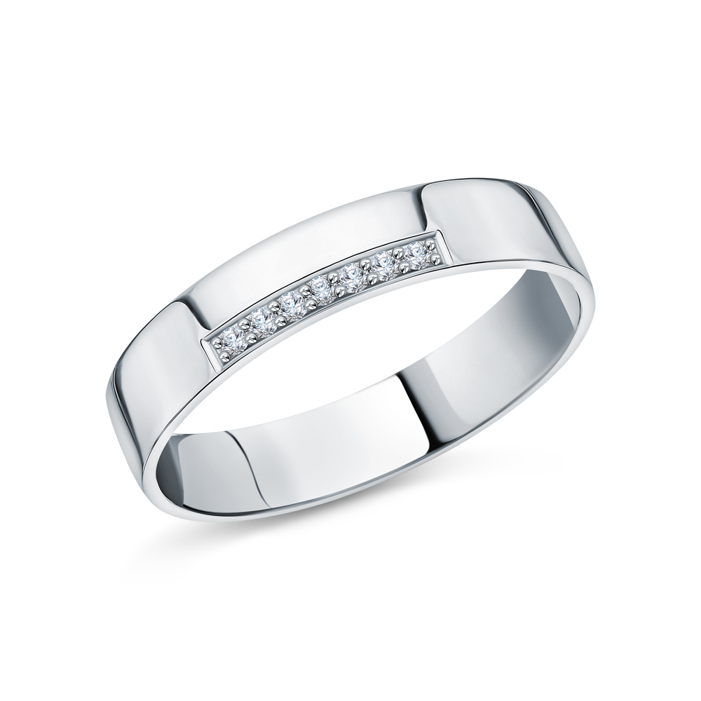 Фото «Платиновое обручальное кольцо с бриллиантами»