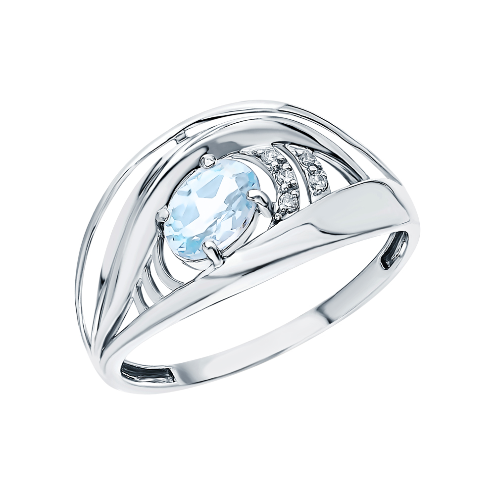 Серебряное кольцо с фианитами и топазами в Екатеринбурге