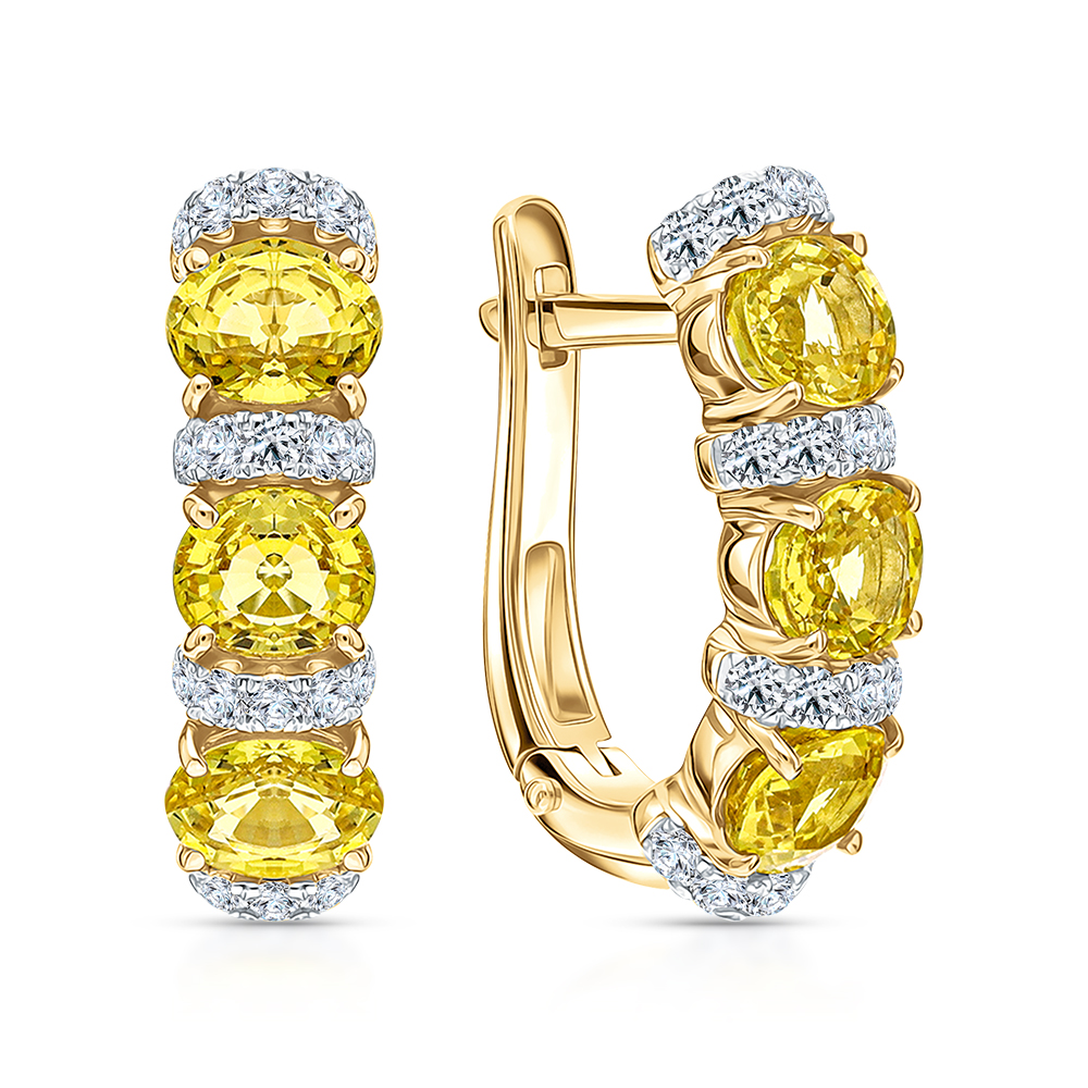Фото «Золотые серьги с сапфирами и бриллиантами»