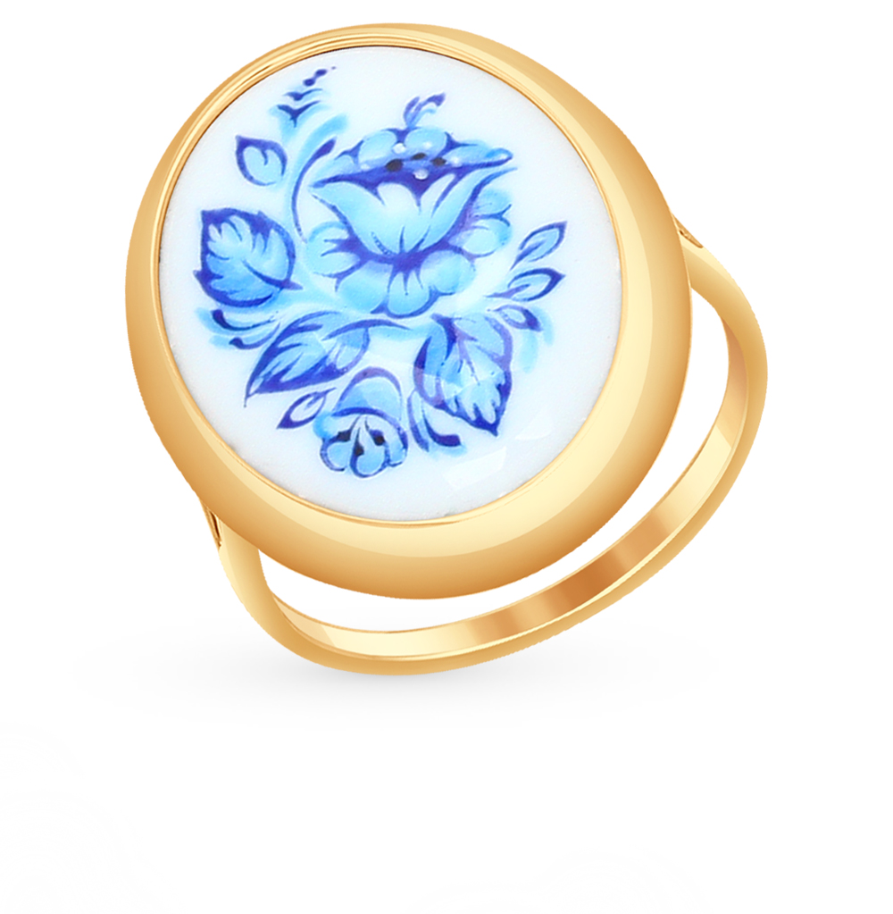 Золотое кольцо с финифтью SOKOLOV 781011 в Санкт-Петербурге