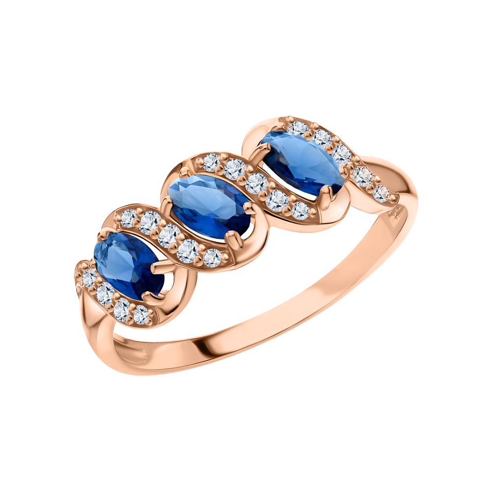 Фото «Серебряное кольцо с фианитами и ювелирным кристаллом»