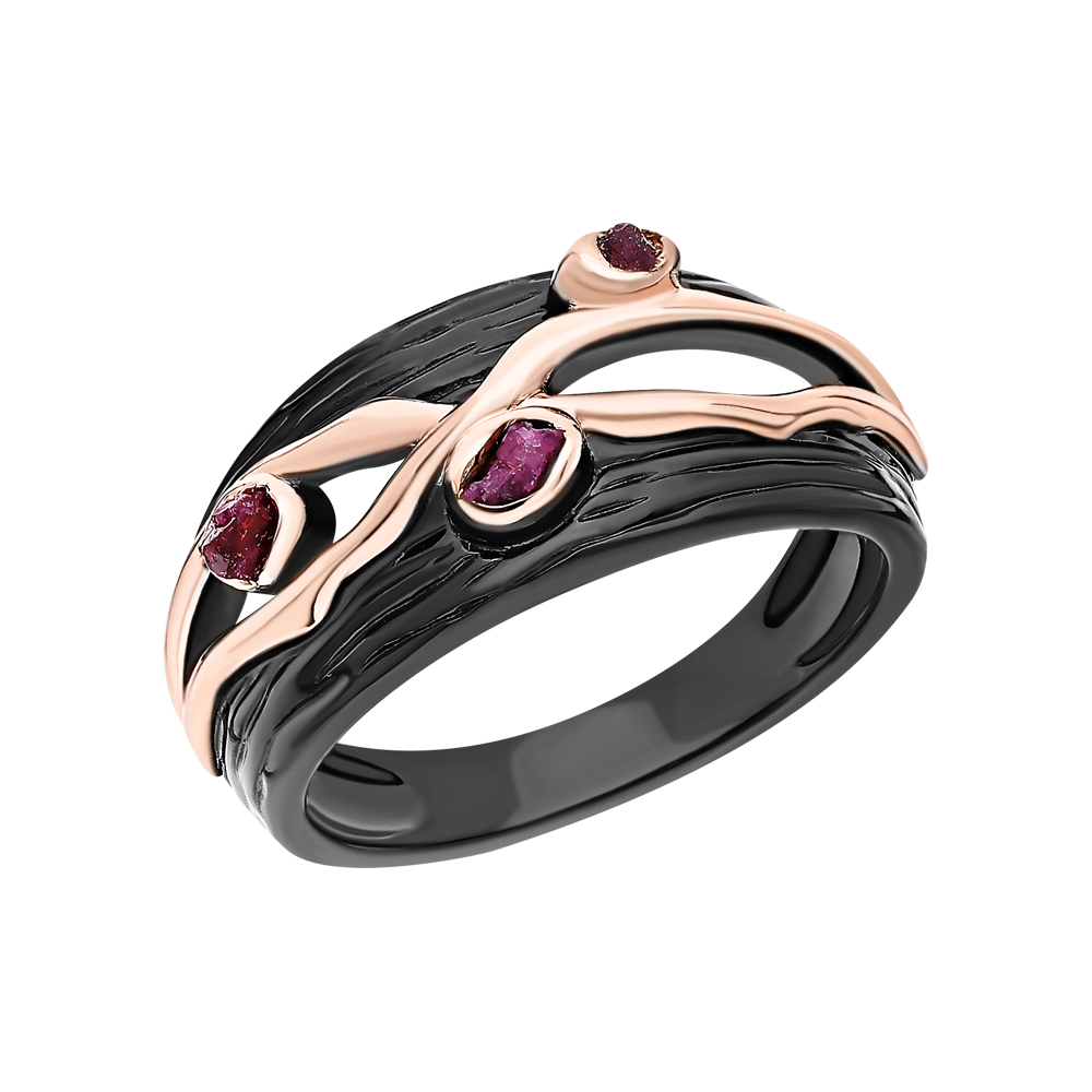 Фото «Стальное кольцо с рубинами»