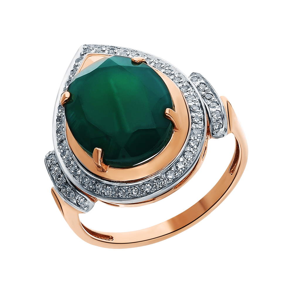 Золотое кольцо с ониксом и бриллиантами в Санкт-Петербурге