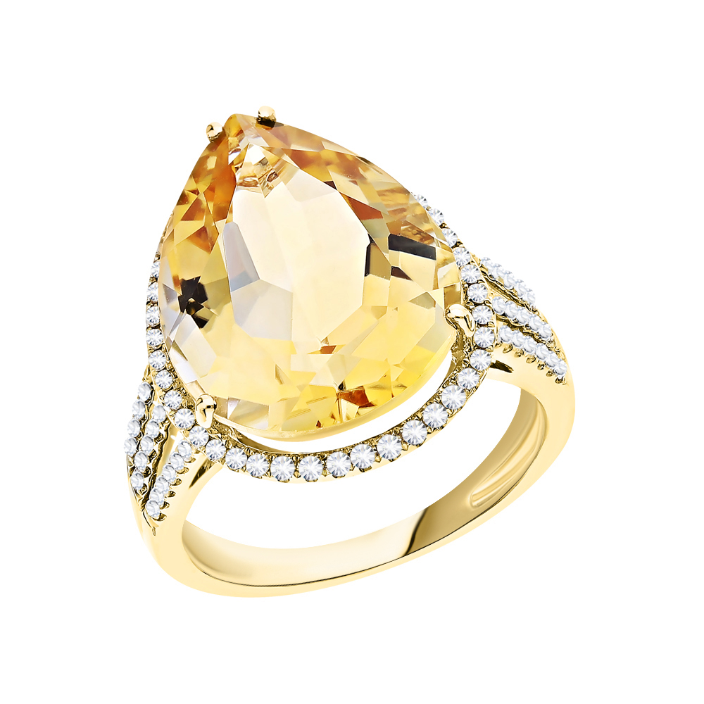 Золотое кольцо с цитринами и бриллиантами в Нижнем Новгороде