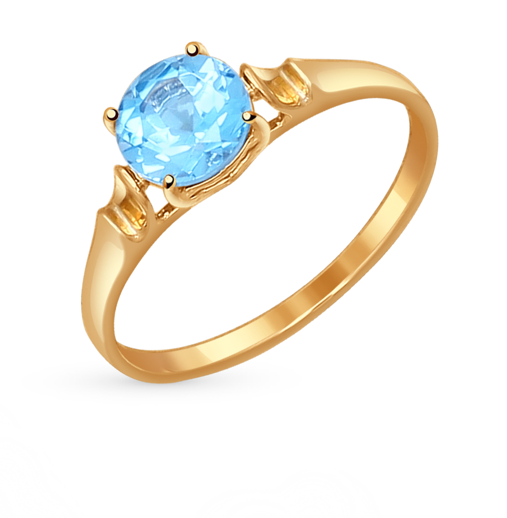 Фото «Золотое кольцо с топазами SOKOLOV 714487»