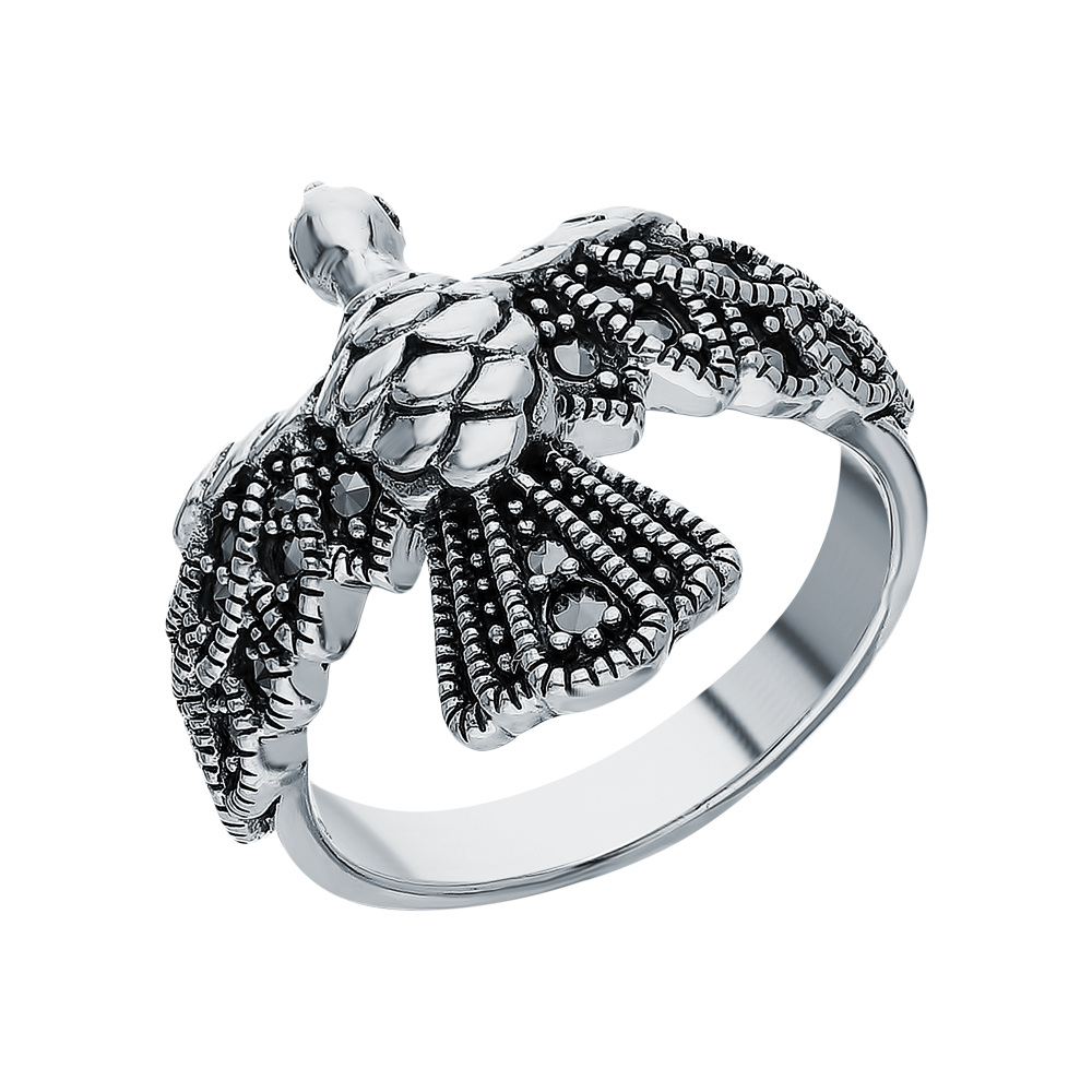 Серебряное кольцо с марказитами swarovski в Санкт-Петербурге