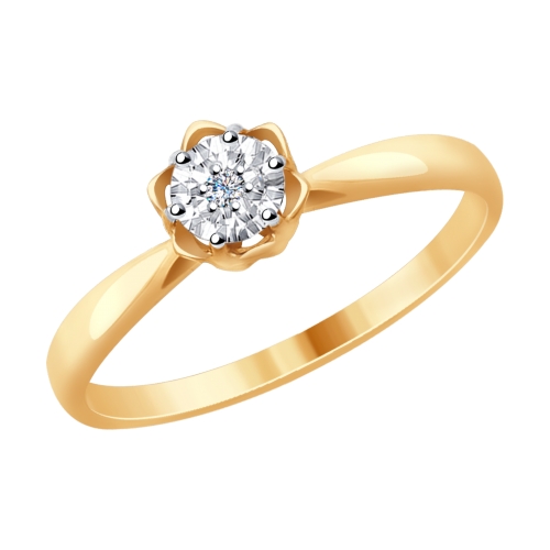 Золотое кольцо с бриллиантами SOKOLOV 1011702 в Новосибирске