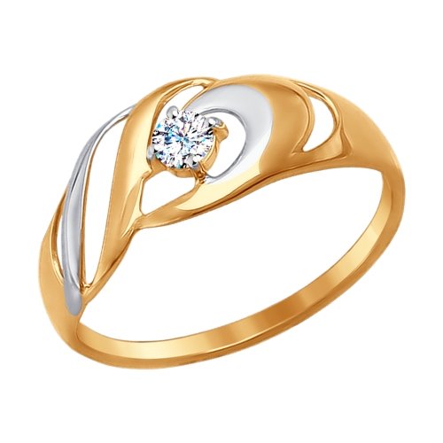 Фото «Золотое кольцо с фианитами SOKOLOV 017256*»