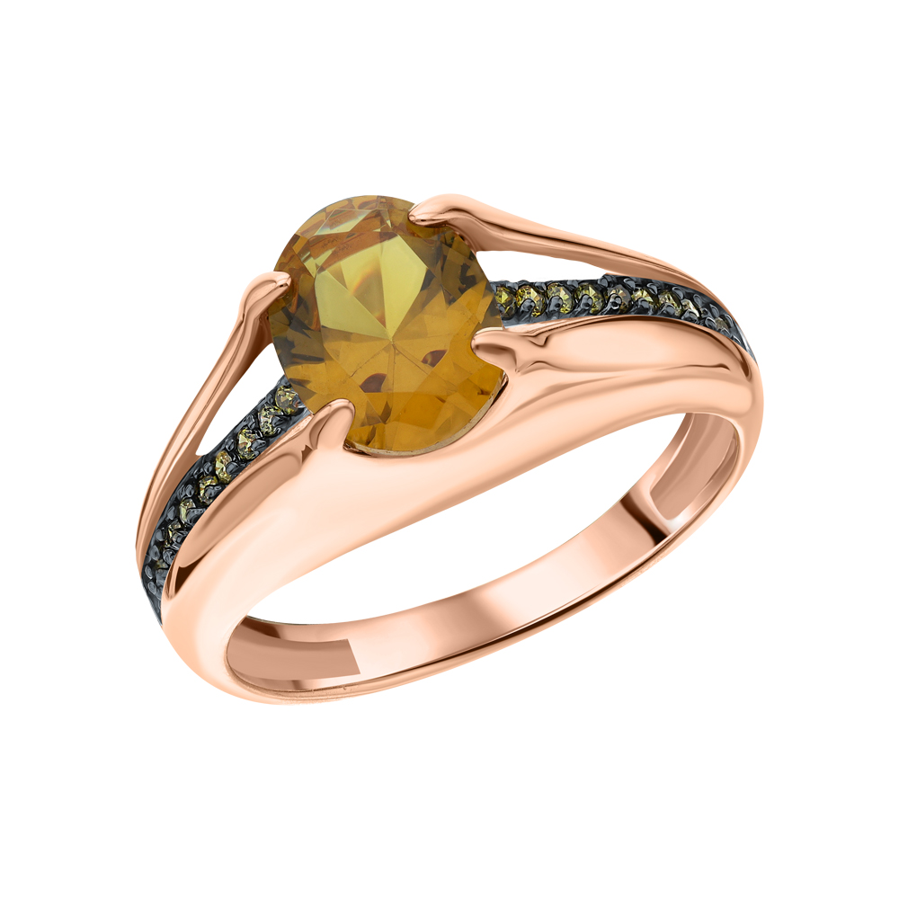 Золотое кольцо с фианитами и наноситаллами в Самаре