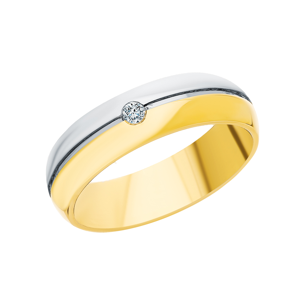 Золотое обручальное кольцо с бриллиантами в Санкт-Петербурге