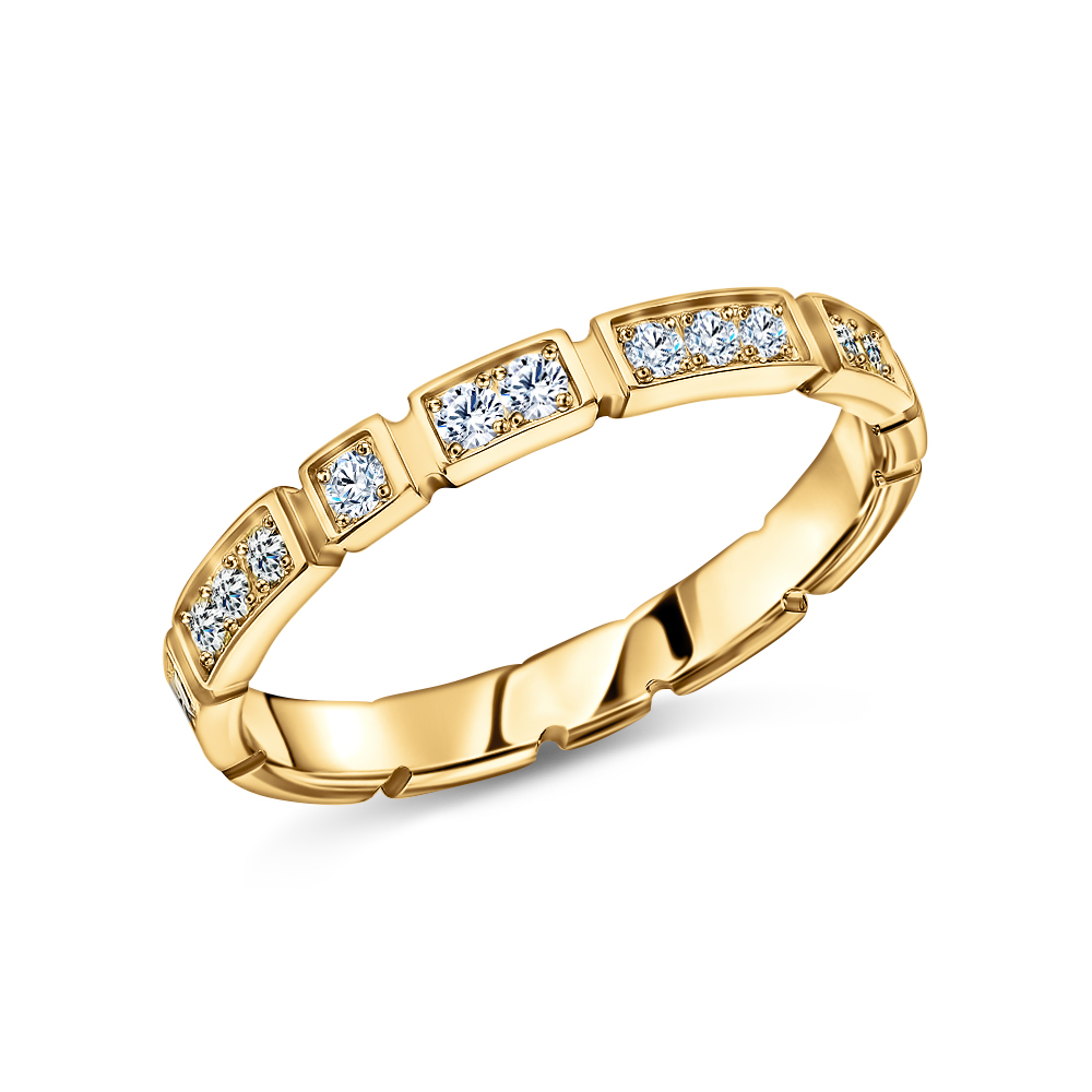 Золотое обручальное кольцо с бриллиантами в Новосибирске