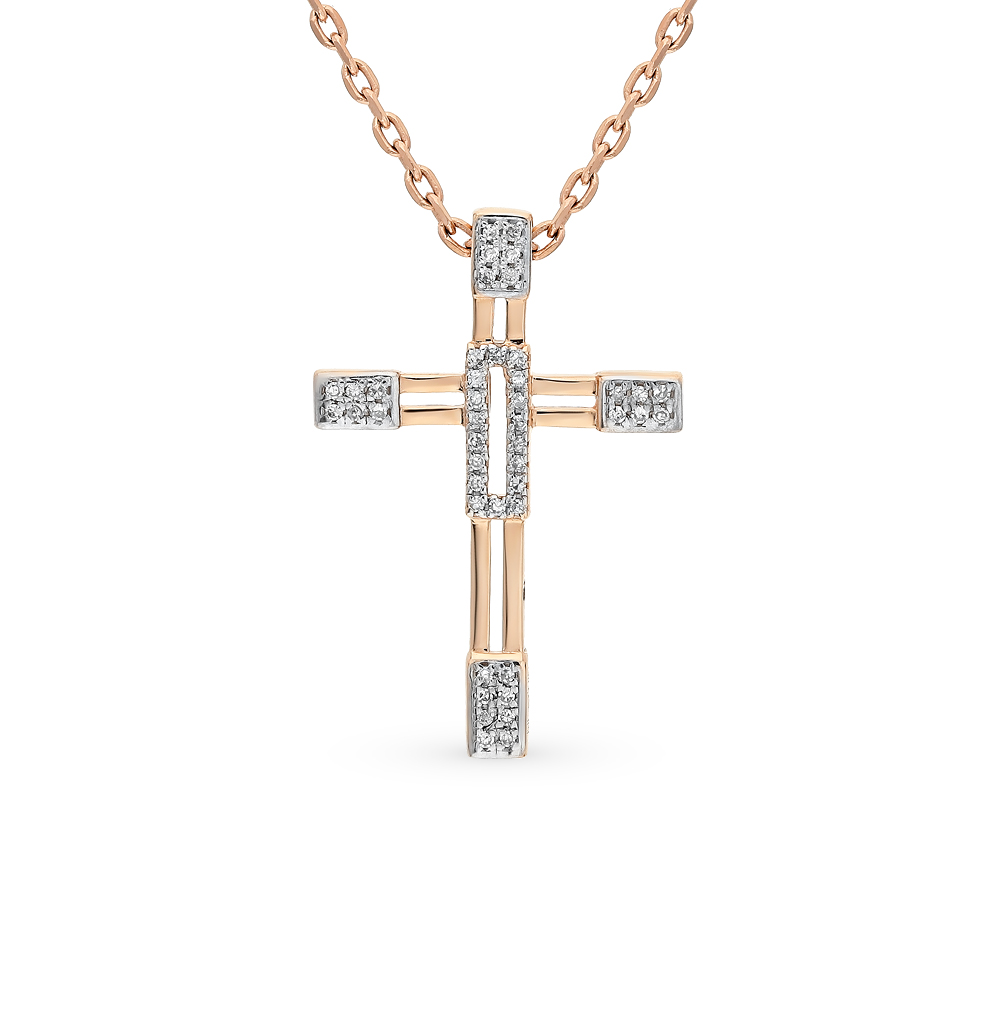 Фото «Золотой крест-подвеска с бриллиантами»